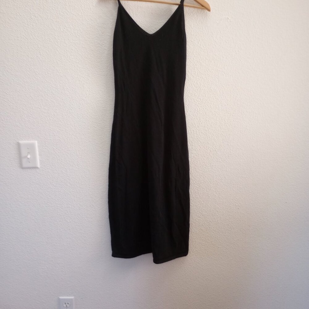 Sisley Black Spaghetti Strap Dress Made In Italy - Picture 3 of 7